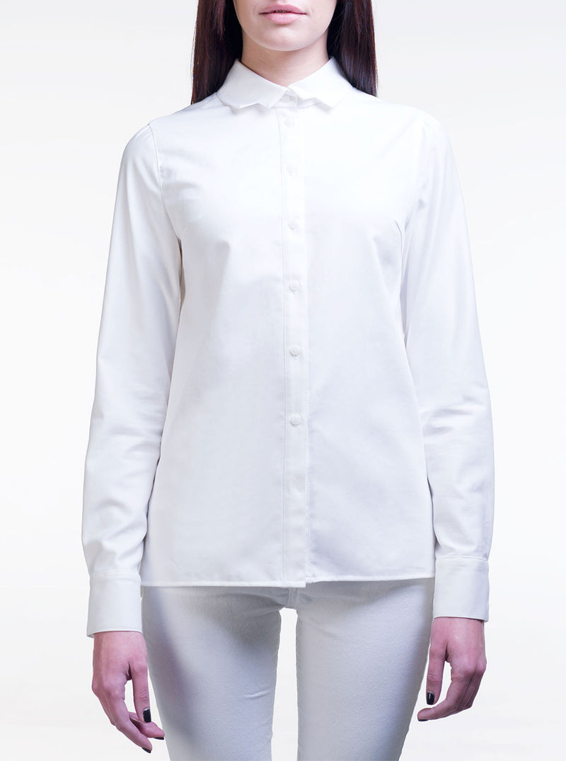 White Organic Cotton Straight Shirt LIISA