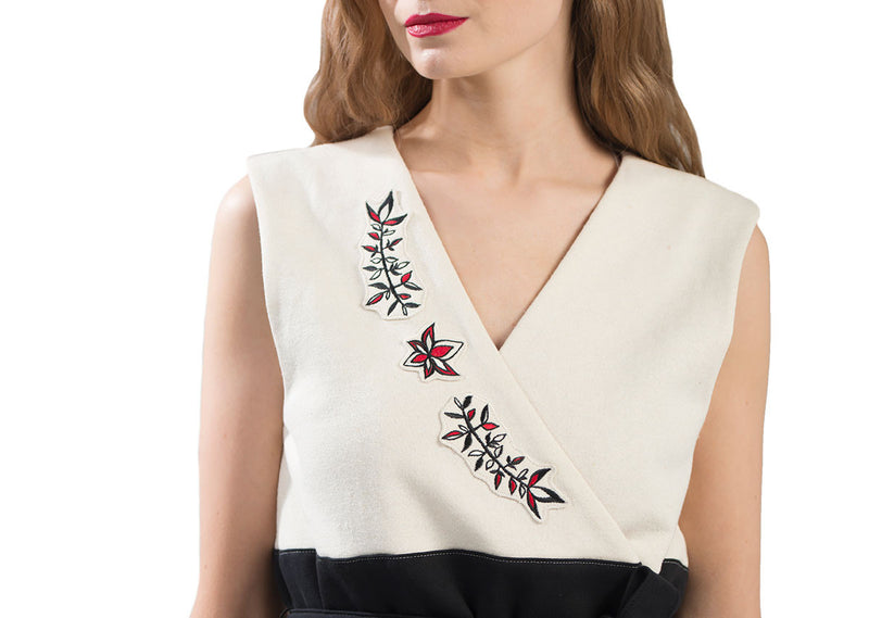 Multi-colour Organic Cotton Embroidered Sleeveless Coat VENETA