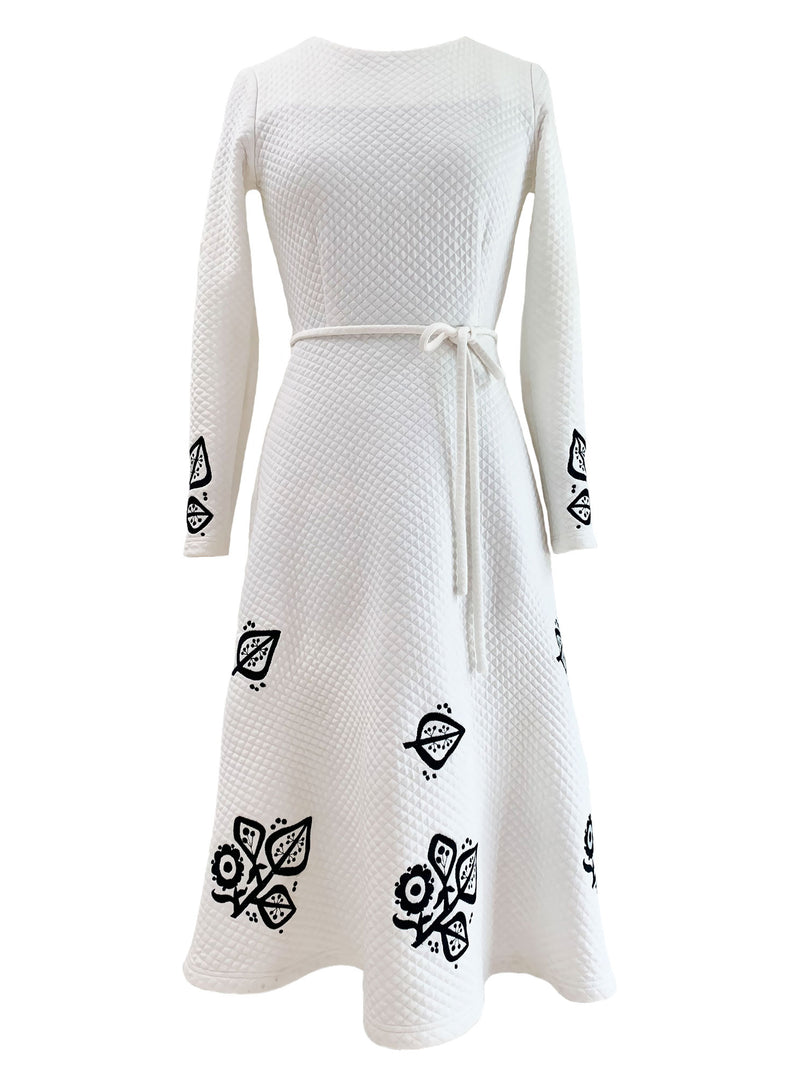 White organic cotton embroidered dress SuSi