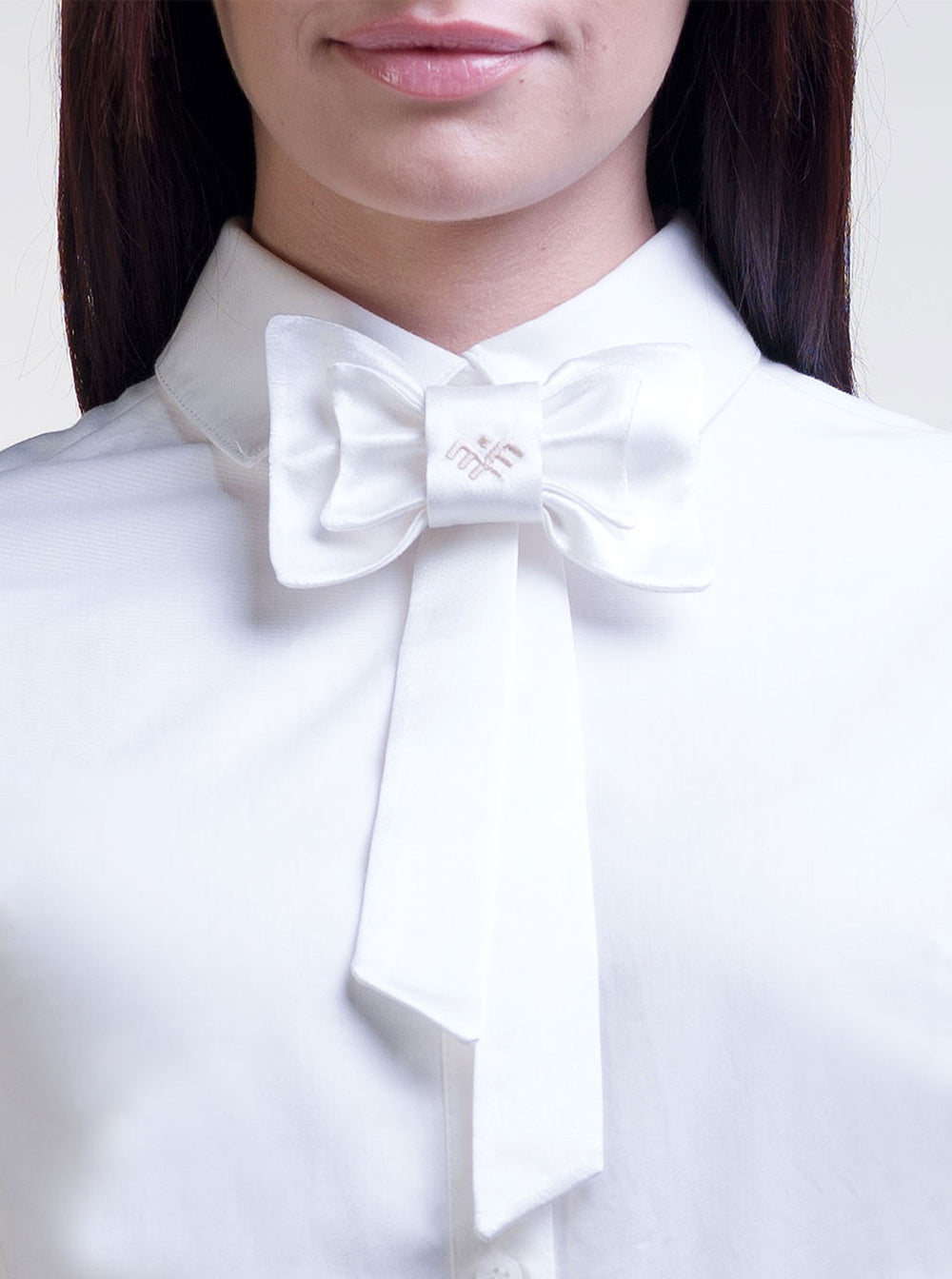 White Organic Silk Bow Tie – KiRiVOO